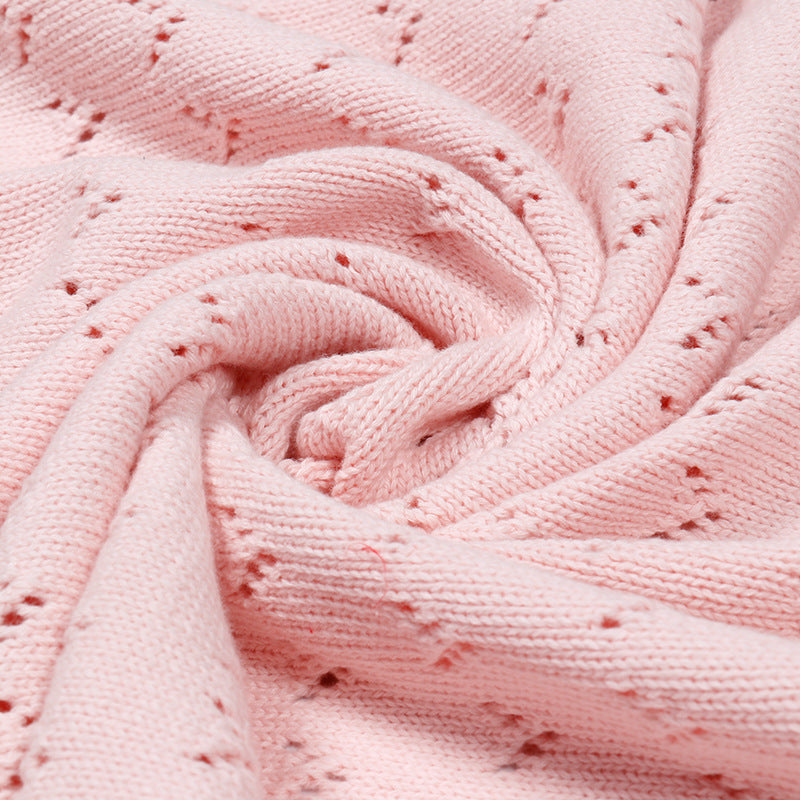Manufacturer Custom baby swaddle blanket Household Cable Organic cotton Knitted Blanket